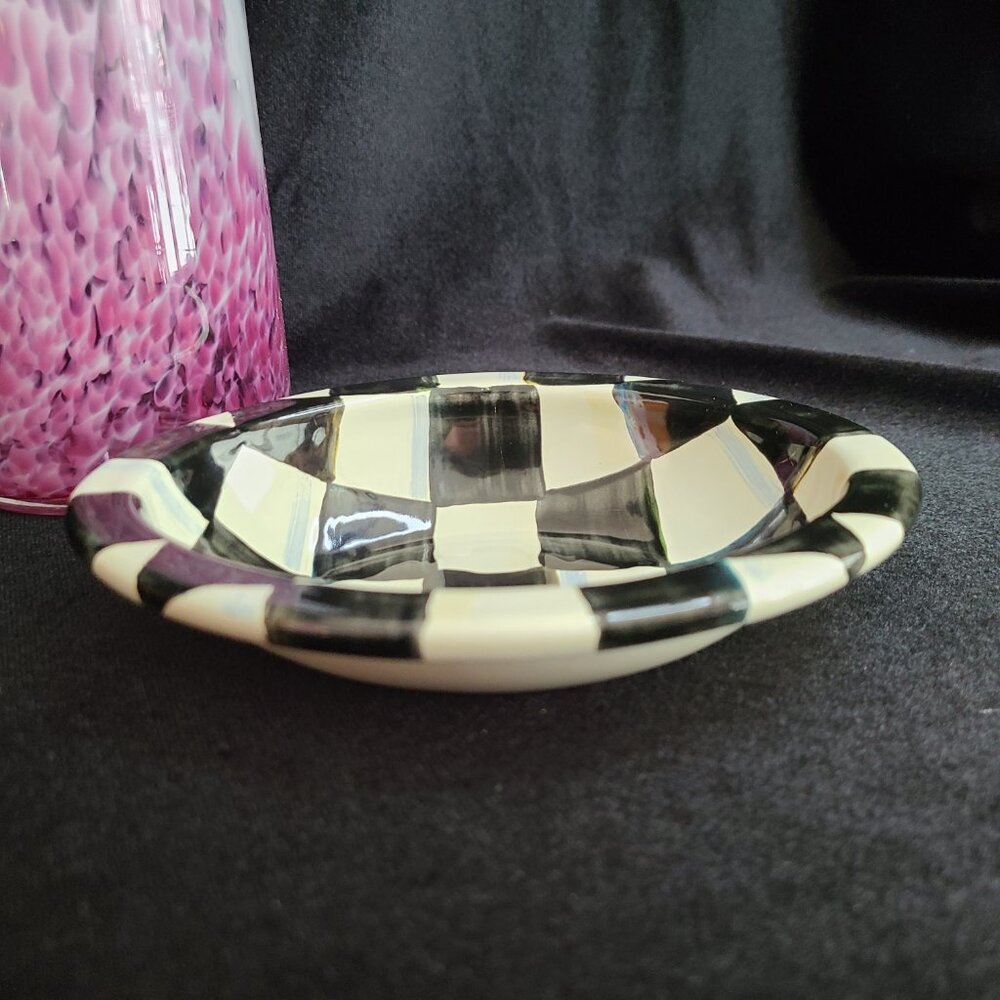MacKenzie‑Childs Courtly Check Soap Dish – Enamel Bath Decor - NEW - Picture 5 of 12